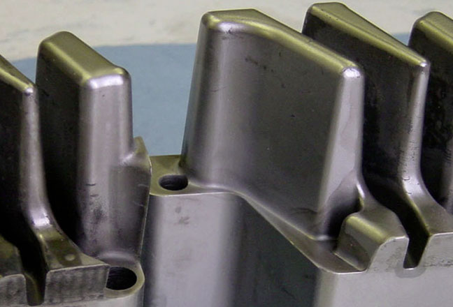 Part of an aluminum die-casting mold cavity for car parts under the hood