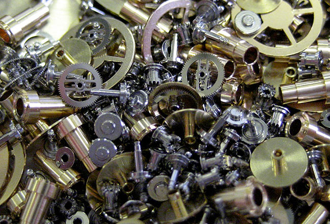 Watchmaking: Spindle, pinions, wheels and escapements